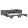 Lit de jour avec gigogne sans matelas gris foncé 90x190 cm 