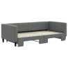 Lit de jour avec gigogne sans matelas gris foncé 90x190 cm 