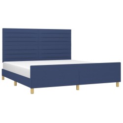 Cadre de lit sans matelas bleu 180x200 cm tissu 