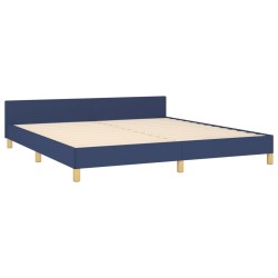Cadre de lit sans matelas bleu 180x200 cm tissu 
