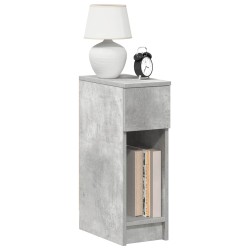 Table de chevet avec tiroir gris béton 20x36x60 cm 