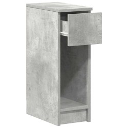 Table de chevet avec tiroir gris béton 20x36x60 cm 