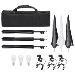 Kit de studio photo avec éclairage toile de fond et réflecteur 
