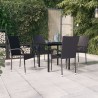 Ensemble à manger de jardin 5 pcs Noir 