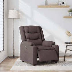 Fauteuil inclinable électrique Marron foncé Tissu 