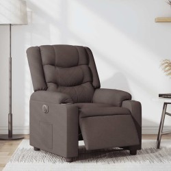 Fauteuil inclinable électrique Marron foncé Tissu 