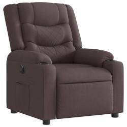 Fauteuil inclinable électrique Marron foncé Tissu 