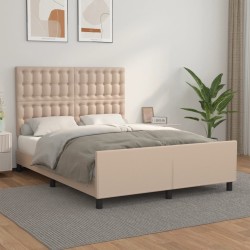 Cadre de lit sans matelas cappuccino 140x200 cm similicuir 