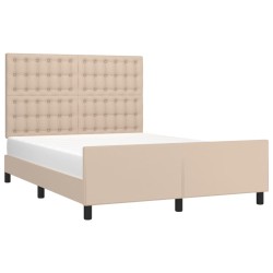 Cadre de lit sans matelas cappuccino 140x200 cm similicuir 