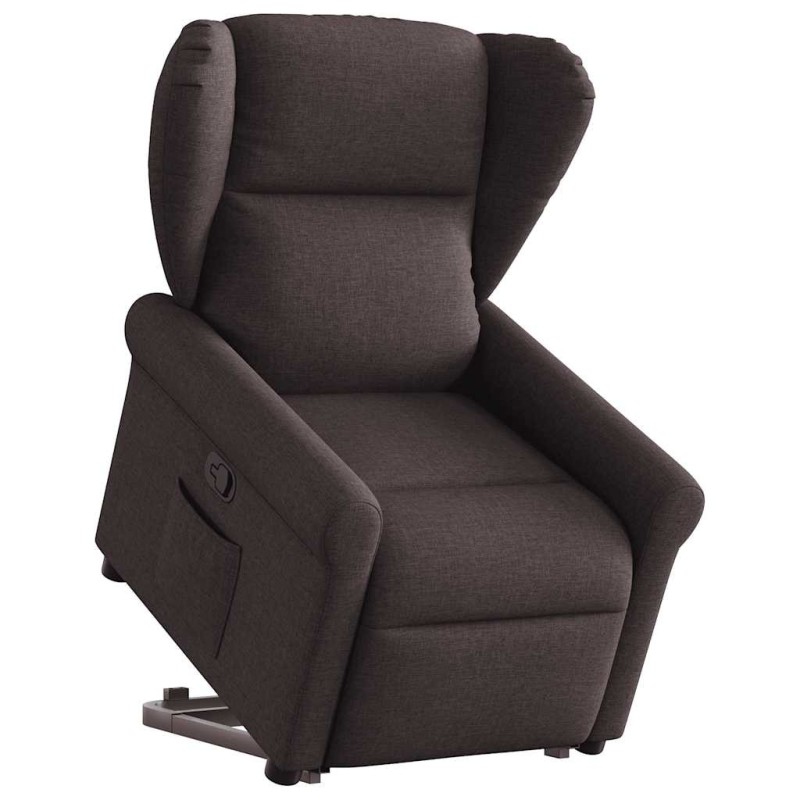 Fauteuil inclinable marron foncé tissu 
