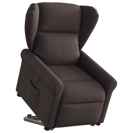Fauteuil inclinable marron foncé tissu 