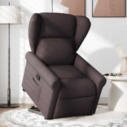 Fauteuil inclinable marron foncé tissu 