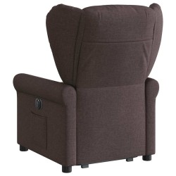 Fauteuil inclinable marron foncé tissu 