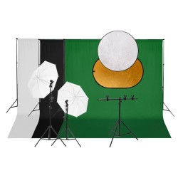 Kit de studio photo avec éclairage toile de fond et réflecteur 