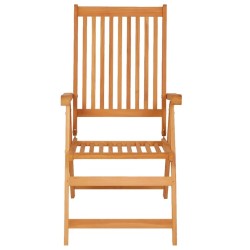 Chaises de jardin lot de 2 et coussins beige Bois teck massif 