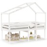 Lit haut sans matelas blanc 75x190 cm bois de pin massif 