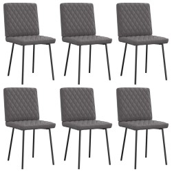 Chaises à manger lot de 6 gris similicuir 
