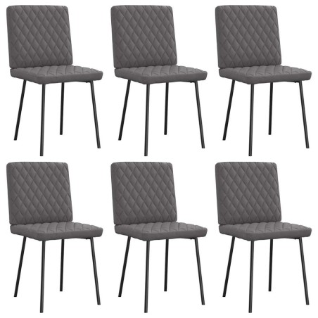 Chaises à manger lot de 6 gris similicuir 