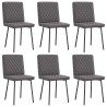 Chaises à manger lot de 6 gris similicuir 