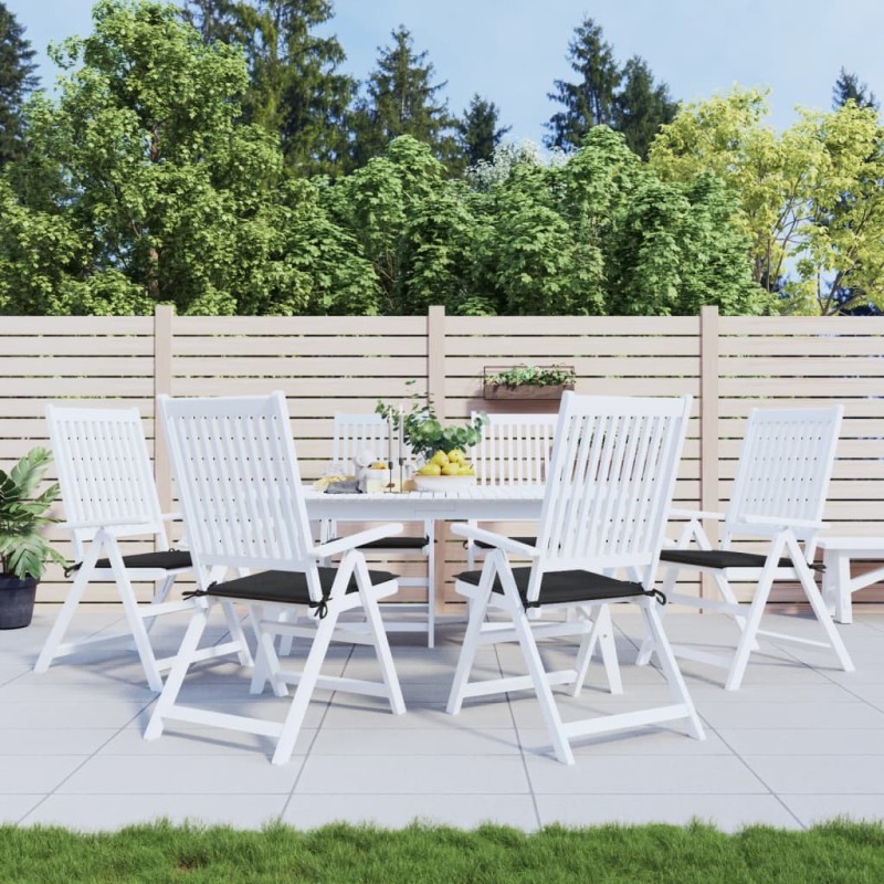 Coussins de chaise jardin lot de 6 noir 50x50x3 cm tissu oxford 