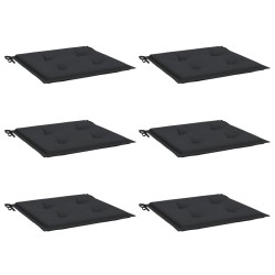 Coussins de chaise jardin lot de 6 noir 50x50x3 cm tissu oxford 