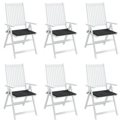 Coussins de chaise jardin lot de 6 noir 50x50x3 cm tissu oxford 