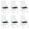 Coussins de chaise jardin lot de 6 noir 50x50x3 cm tissu oxford 
