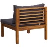 Ensemble de canapés 2pcs avec coussins gris foncé Acacia solide 