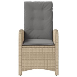 Ensemble de bistro 3 pcs coussins mélange beige résine tressée 