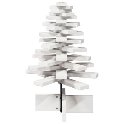Arbre de Noël en bois pour décoration blanc 60 cm pin massif 