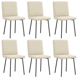 Chaises à manger lot de 6 crème similicuir 