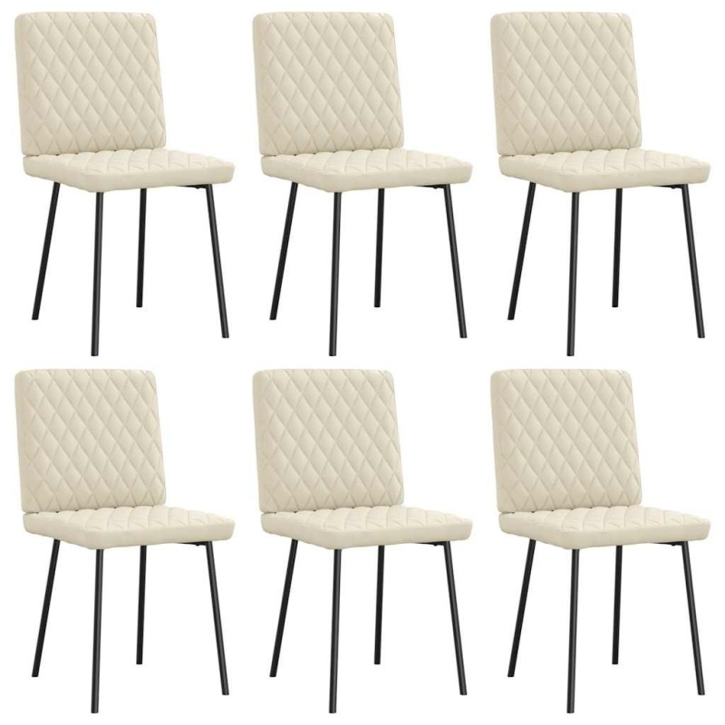 Chaises à manger lot de 6 crème similicuir 