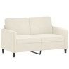 Canapé 2 places avec oreillers décoratifs crème 120 cm velours 