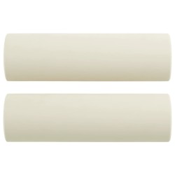 Canapé 2 places avec oreillers décoratifs crème 120 cm velours 