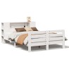Cadre de lit sans matelas blanc 120x190 cm bois de pin massif 