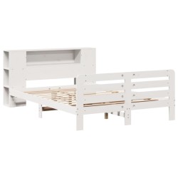 Cadre de lit sans matelas blanc 120x190 cm bois de pin massif 
