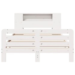 Cadre de lit sans matelas blanc 120x190 cm bois de pin massif 