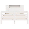 Cadre de lit sans matelas blanc 120x190 cm bois de pin massif 