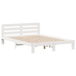 Cadre de lit sans matelas blanc 120x190 cm bois de pin massif 