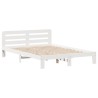 Cadre de lit sans matelas blanc 120x190 cm bois de pin massif 