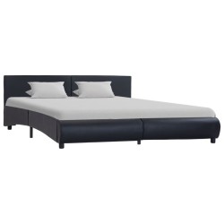 Cadre de lit avec LED sans matelas noir 180x200 cm 