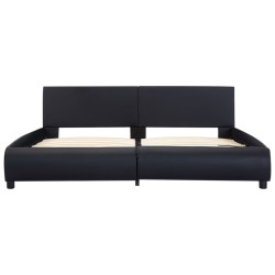 Cadre de lit avec LED sans matelas noir 180x200 cm 
