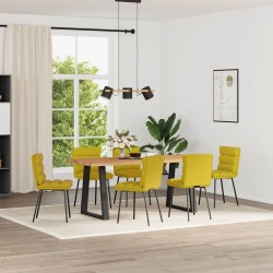 Chaises à manger lot de 6 jaune velours 