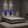 Cadre de lit avec LED sans matelas blanc et noir 140x200 cm 