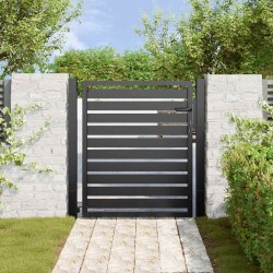 Portail de jardin verrouillable noir 100x100 cm aluminium 