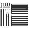 Portail de jardin verrouillable noir 100x100 cm aluminium 