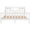 Lit bibliothèque sans matelas blanc 180x200 cm bois pin massif 