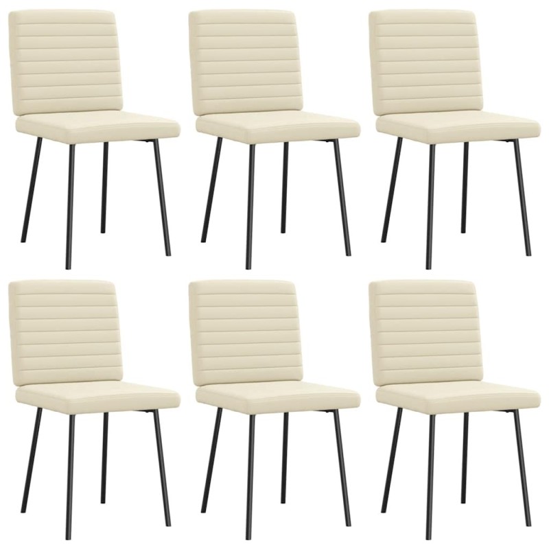 Chaises à manger lot de 6 crème similicuir 