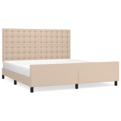 Cadre de lit sans matelas cappuccino 160x200 cm similicuir 