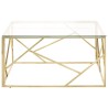 Table basse doré acier inoxydable et verre trempé 